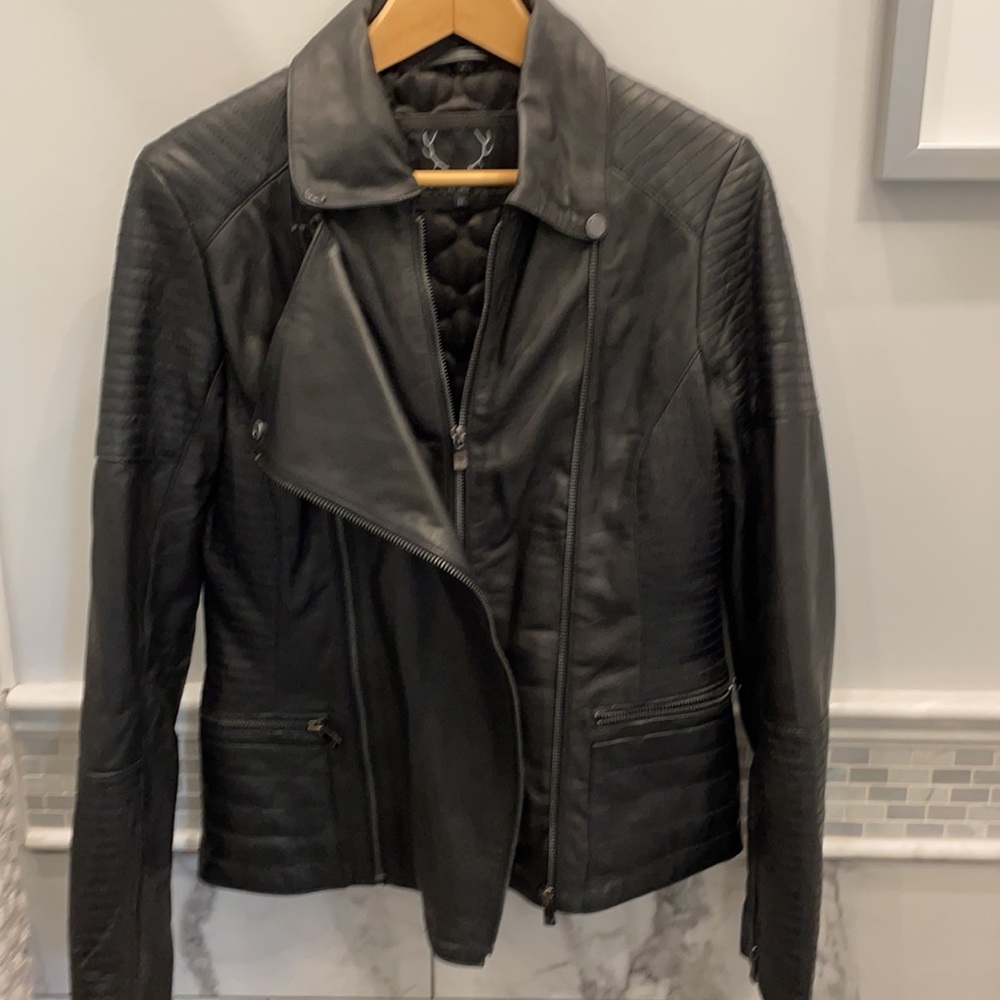 Genuine Leather Moto Jacket - Picture 5 of 7